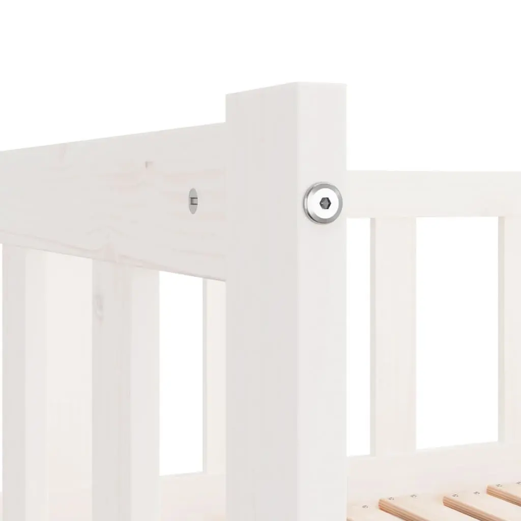 Day Bed with Trundle for Bedroom or Living Room Solid Wood Slatted Base White 90x190 cm