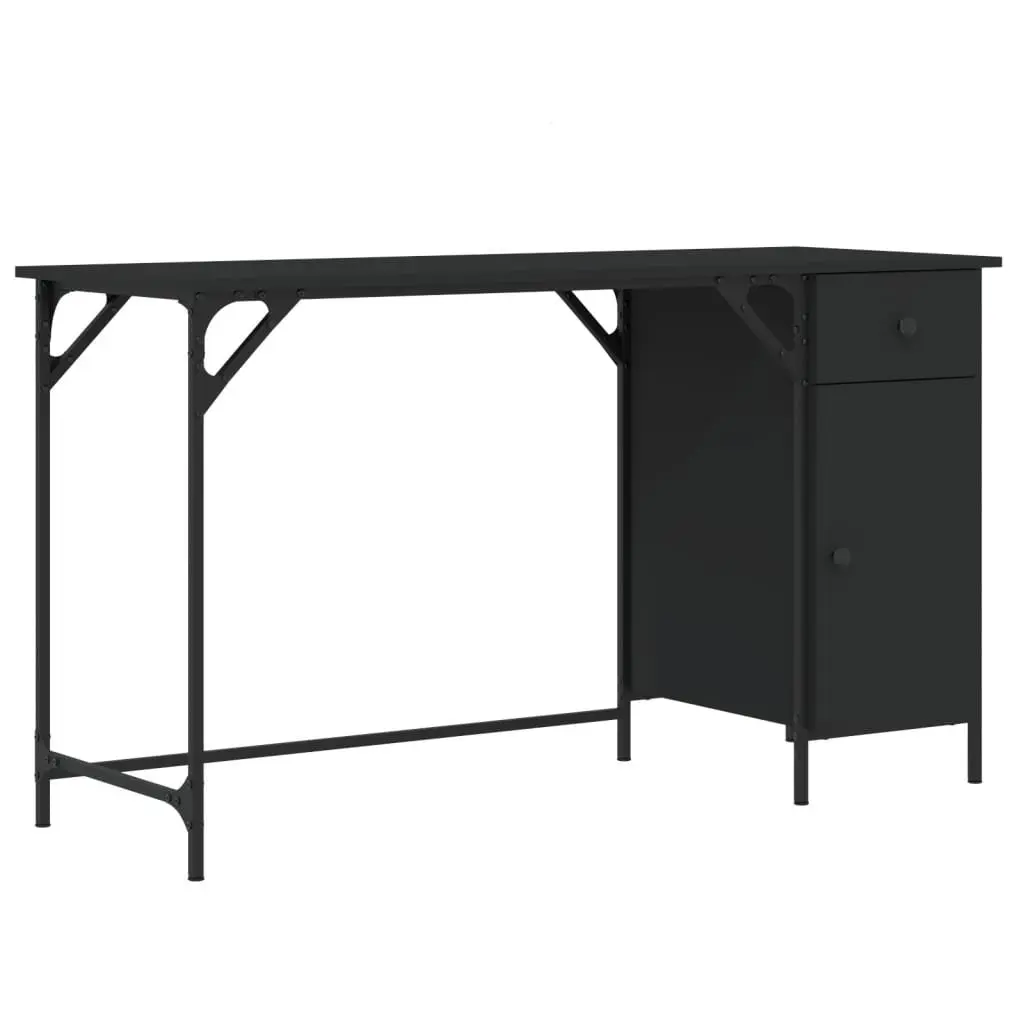 Computer Desk Black Home Office Workspace 131x48x75 cm