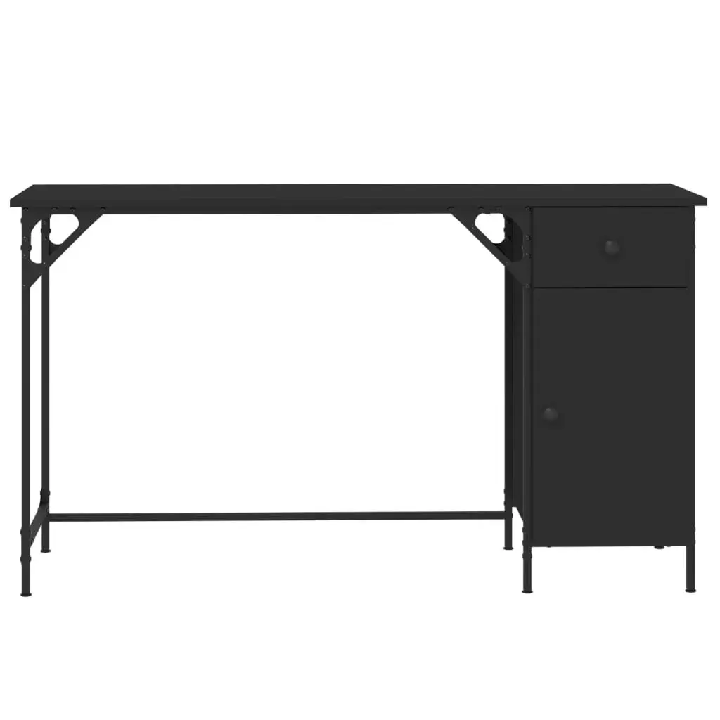 Computer Desk Black Home Office Workspace 131x48x75 cm