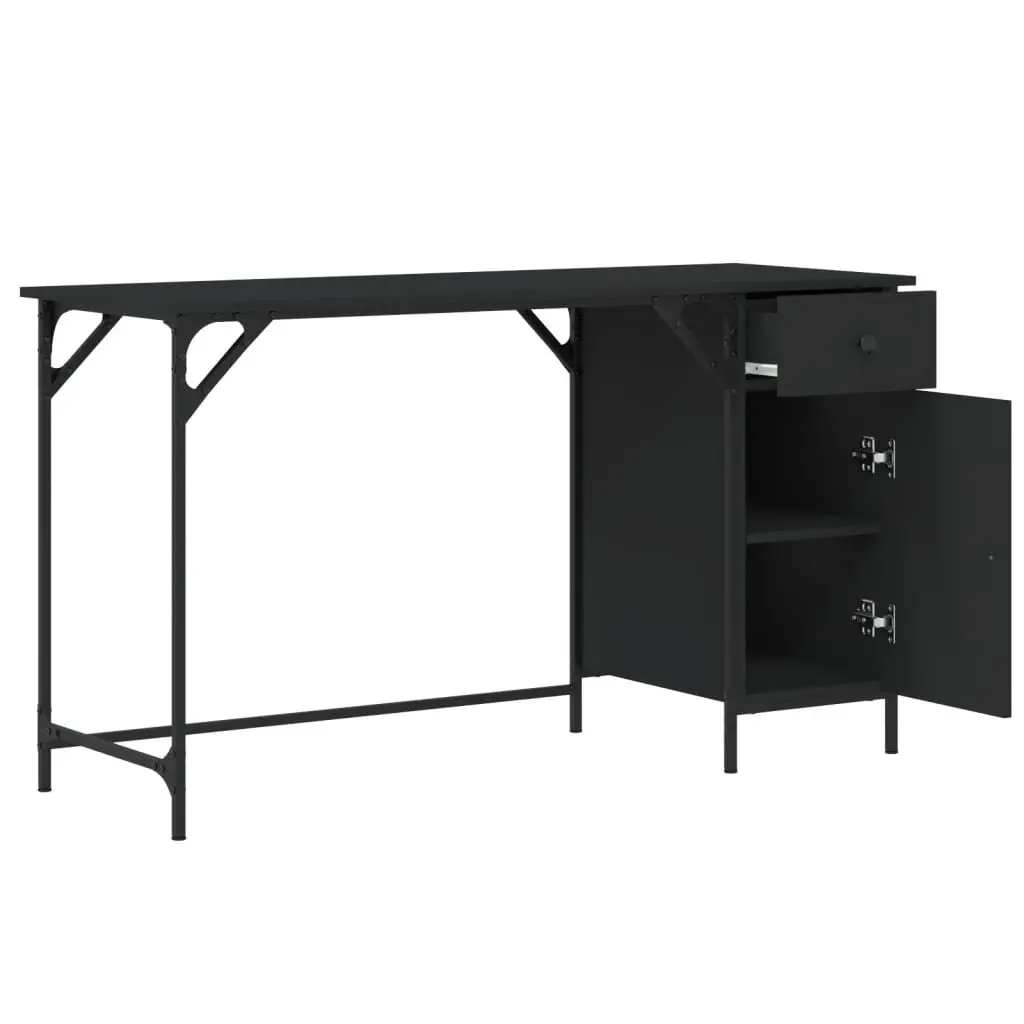 Computer Desk Black Home Office Workspace 131x48x75 cm