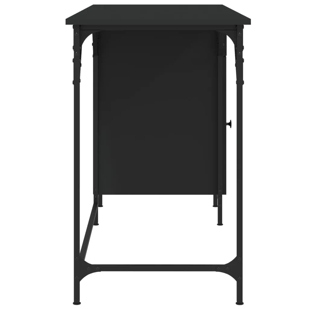 Computer Desk Black Home Office Workspace 131x48x75 cm