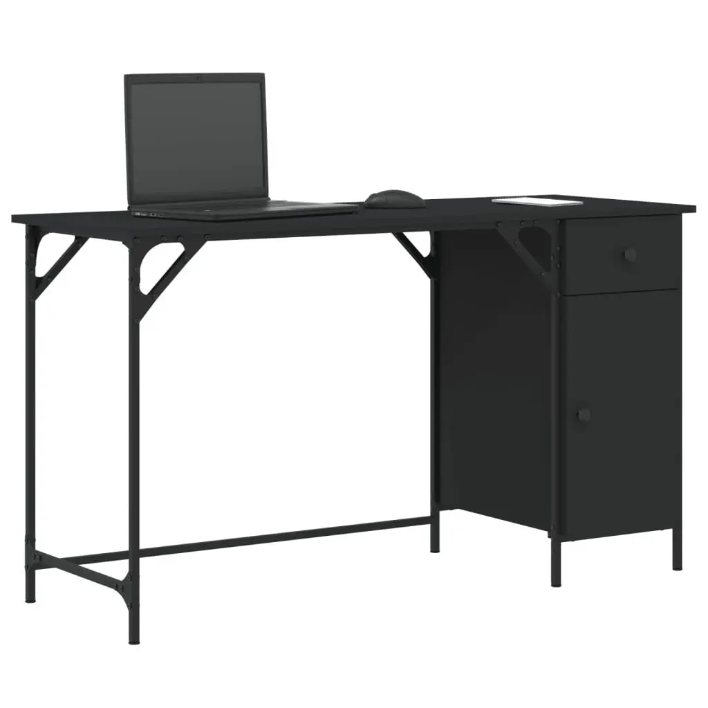 Computer Desk Black Home Office Workspace 131x48x75 cm