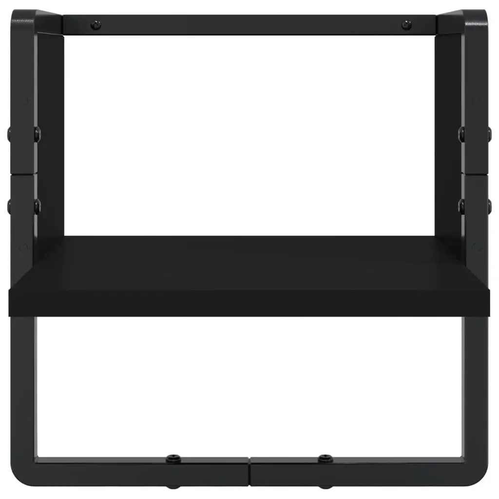 4 Black Floating Display Shelves with Integrated Bars