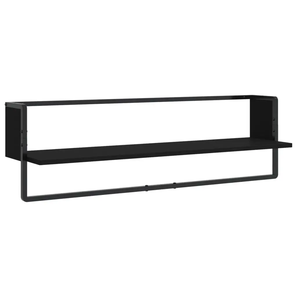 6-Piece Black Floating Shelf Set