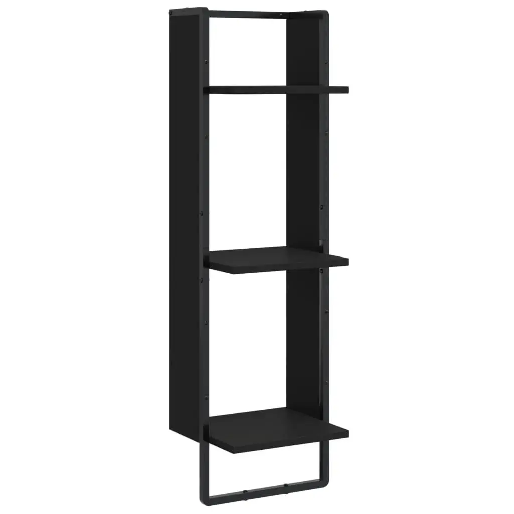 6-Piece Black Floating Shelf Set