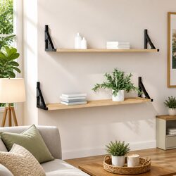 Wall Shelves Specifications - Sonoma Oak, 80x15x15.5 cm, 2 pcs