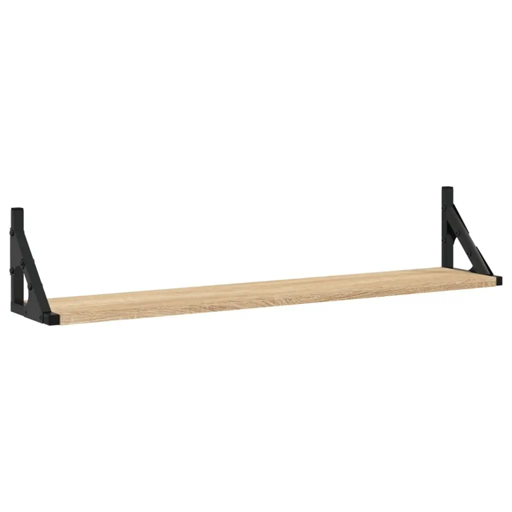 Wall Shelves 2 pcs Sonoma Oak 80x15x15.5 cm Engineered Wood Floating Storage