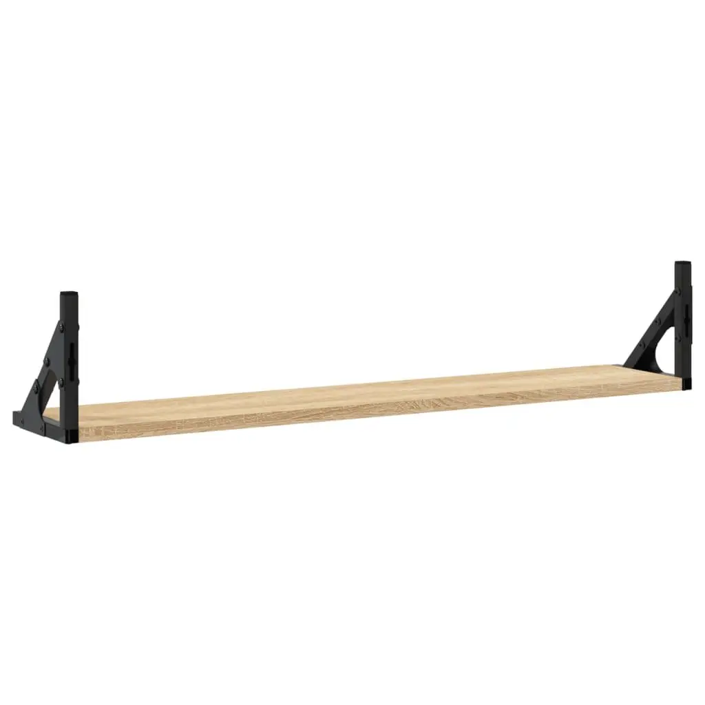 Wall Shelves 2 pcs Sonoma Oak 80x15x15.5 cm Engineered Wood Floating Storage