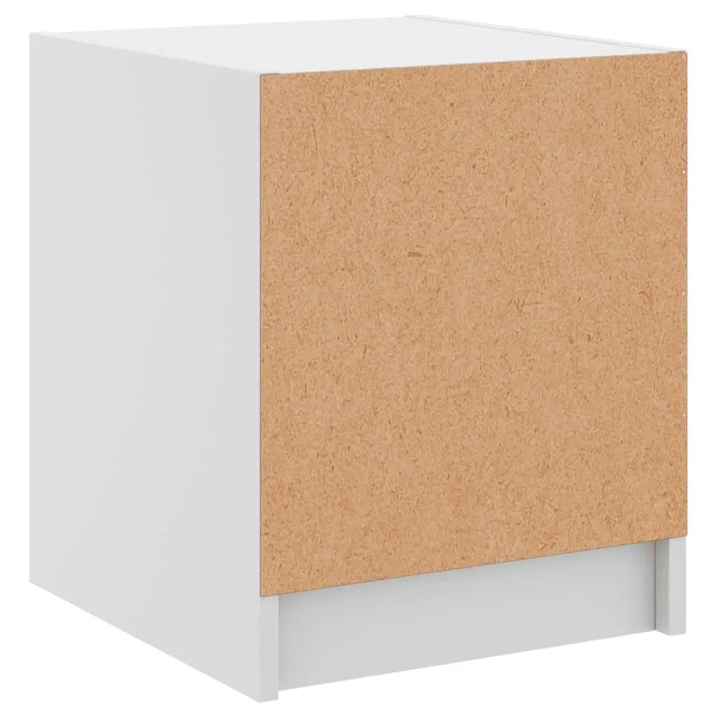 Bedside Cabinet White Glass Door Storage Nightstand Bedroom Furniture Table
