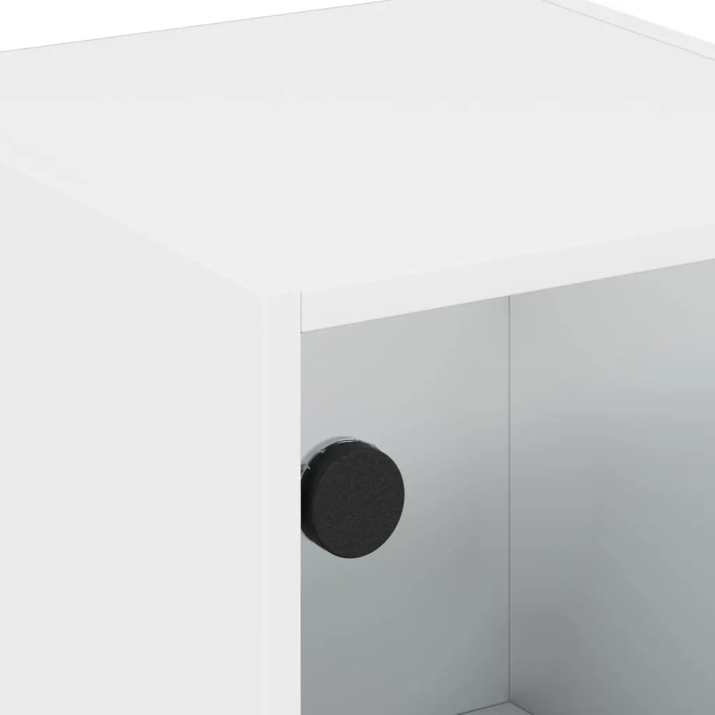 Bedside Cabinet White Glass Door Storage Nightstand Bedroom Furniture Table