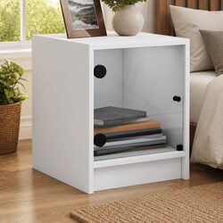 White Glass Door Bedside Cabinets – Dimensions & Specs