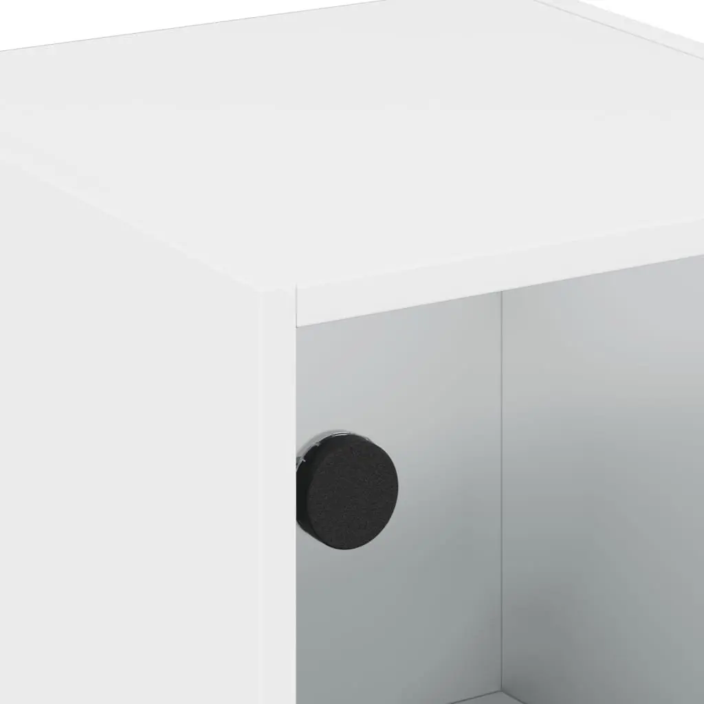 Bedside Cabinets with Glass Doors 2 pcs White Bedroom Storage Furniture