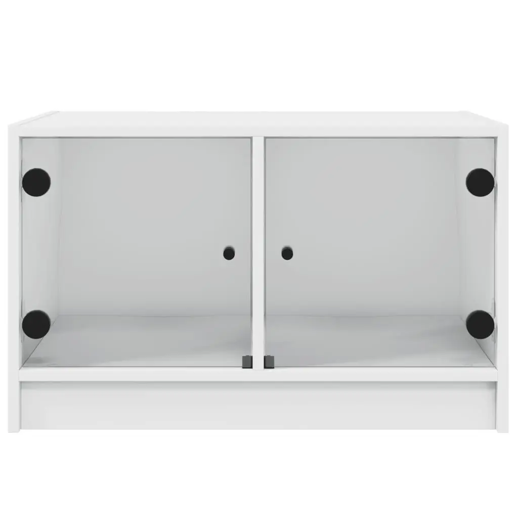 Coffee Table for Living Room with Glass Doors Storage 68x50x42cm