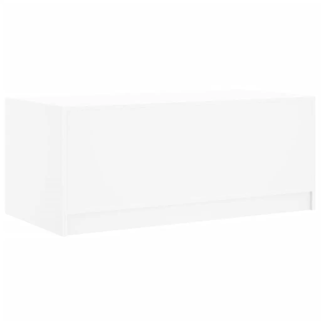 White Coffee Table with Glass Doors Storage Display Accent Living Room Furniture
