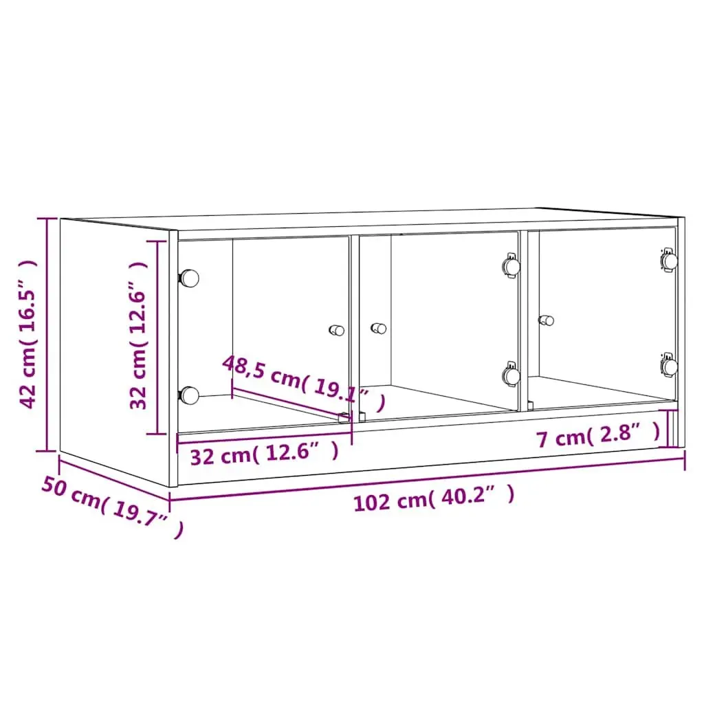 Black Coffee Table with Glass Storage