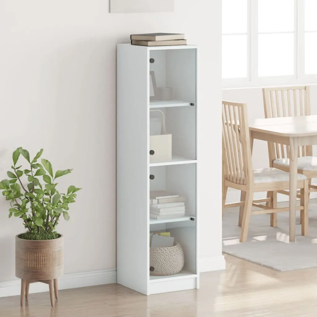 White Highboard Storage Cabinet