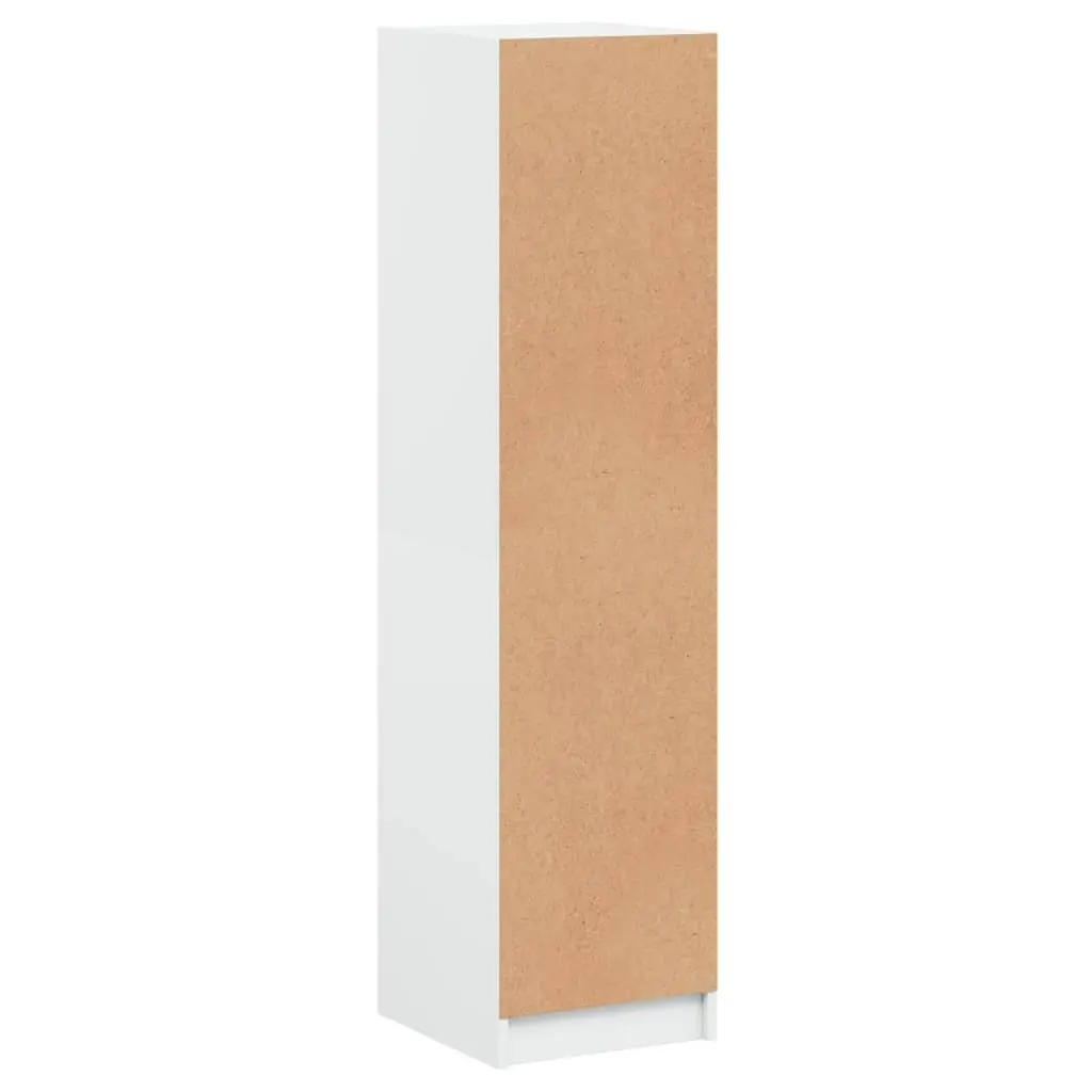 Highboard with Glass Door White Storage Cabinet Cupboard Organiser 35x37x142cm