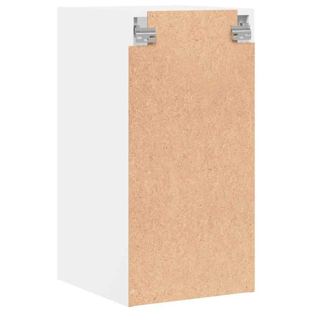 Wall Cabinet for Home Organizer White Glass Doors 35 x 37 x 68.5 cm