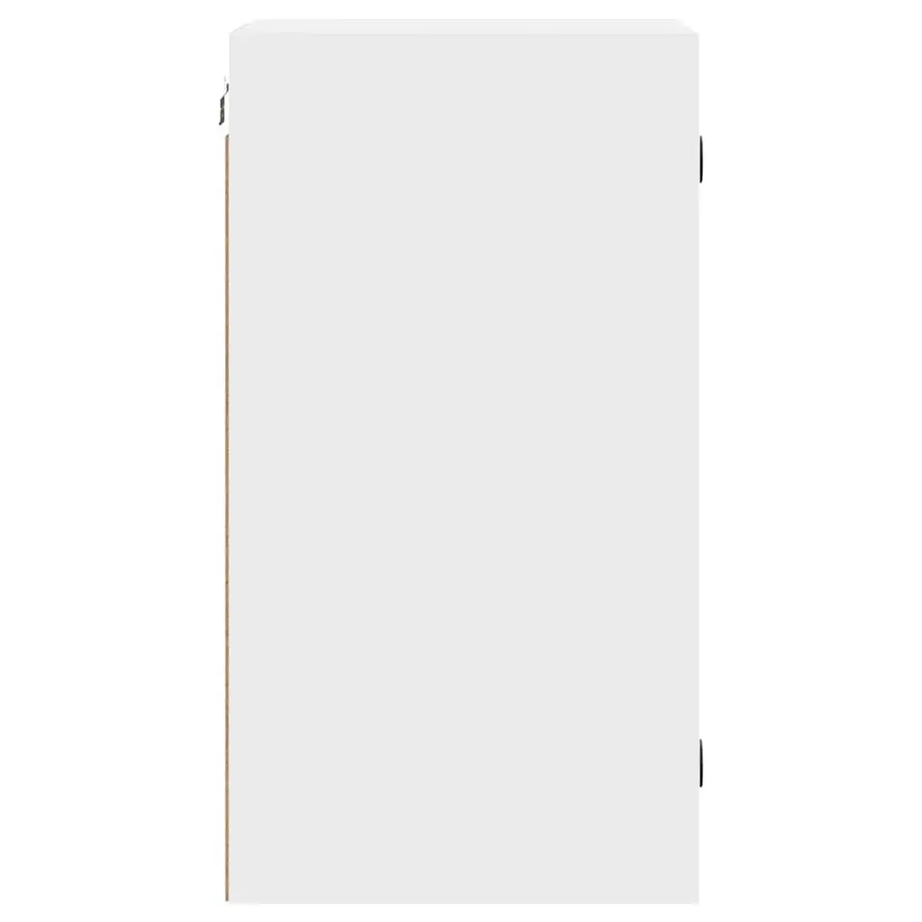 Wall Cabinet for Home Organizer White Glass Doors 35 x 37 x 68.5 cm