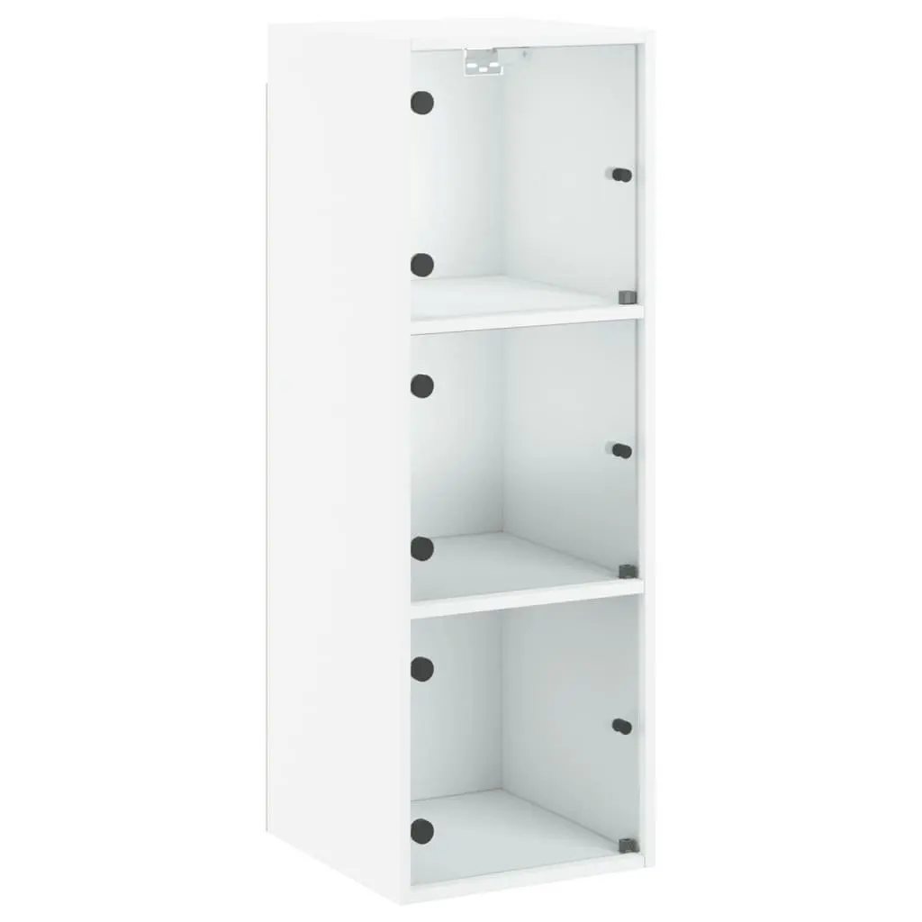 Wall Cabinet White Storage Unit Wall Mounted 35x37x100cm
