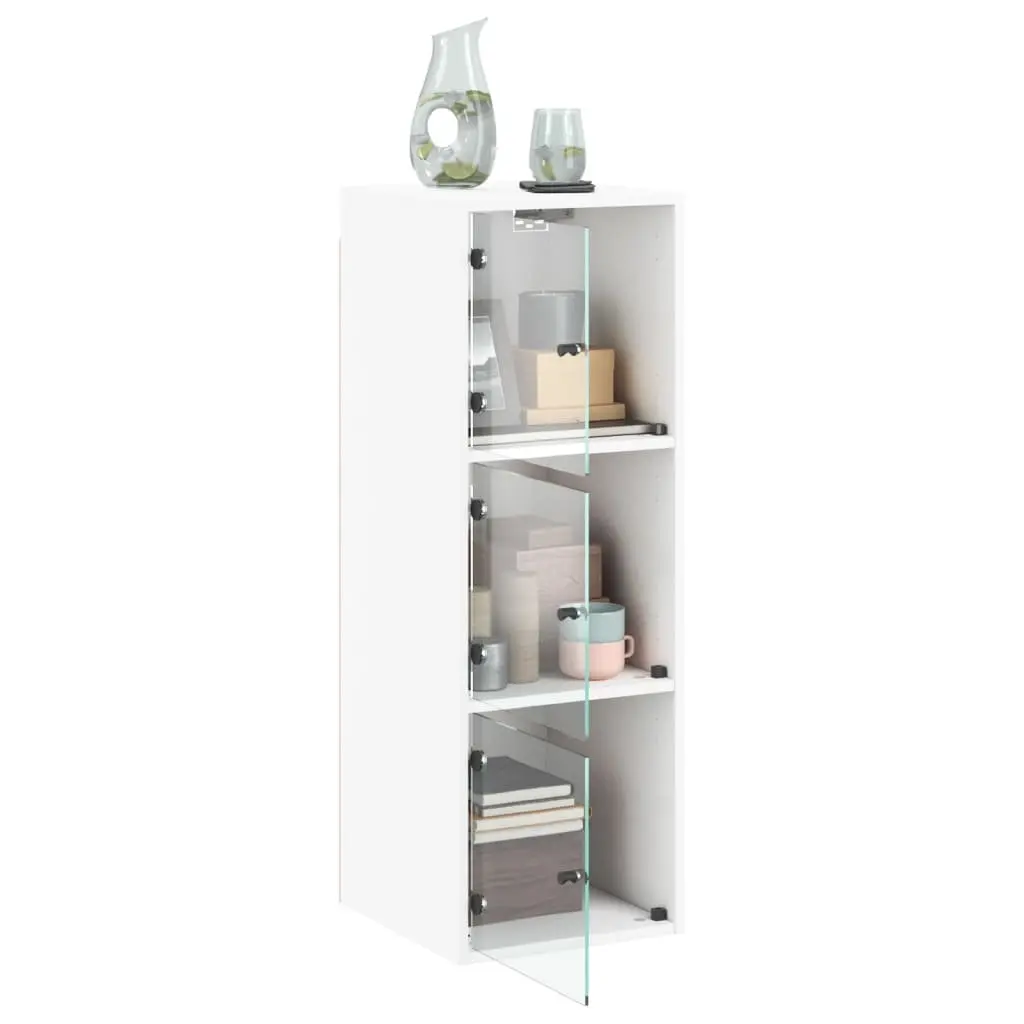 Wall Cabinet White Storage Unit Wall Mounted 35x37x100cm