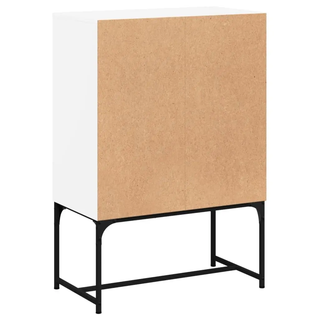 White Glass Door Side Cabinet