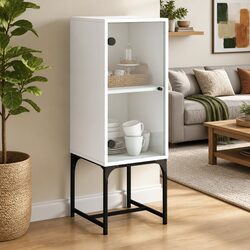 Specifications for Glass Door Side Cabinet in White