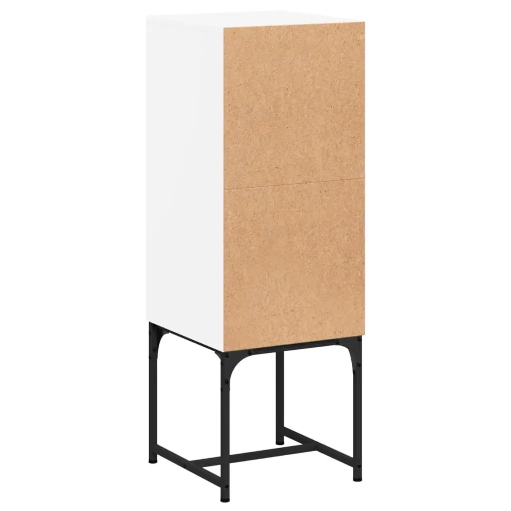 Glass Door Side Cabinet in White