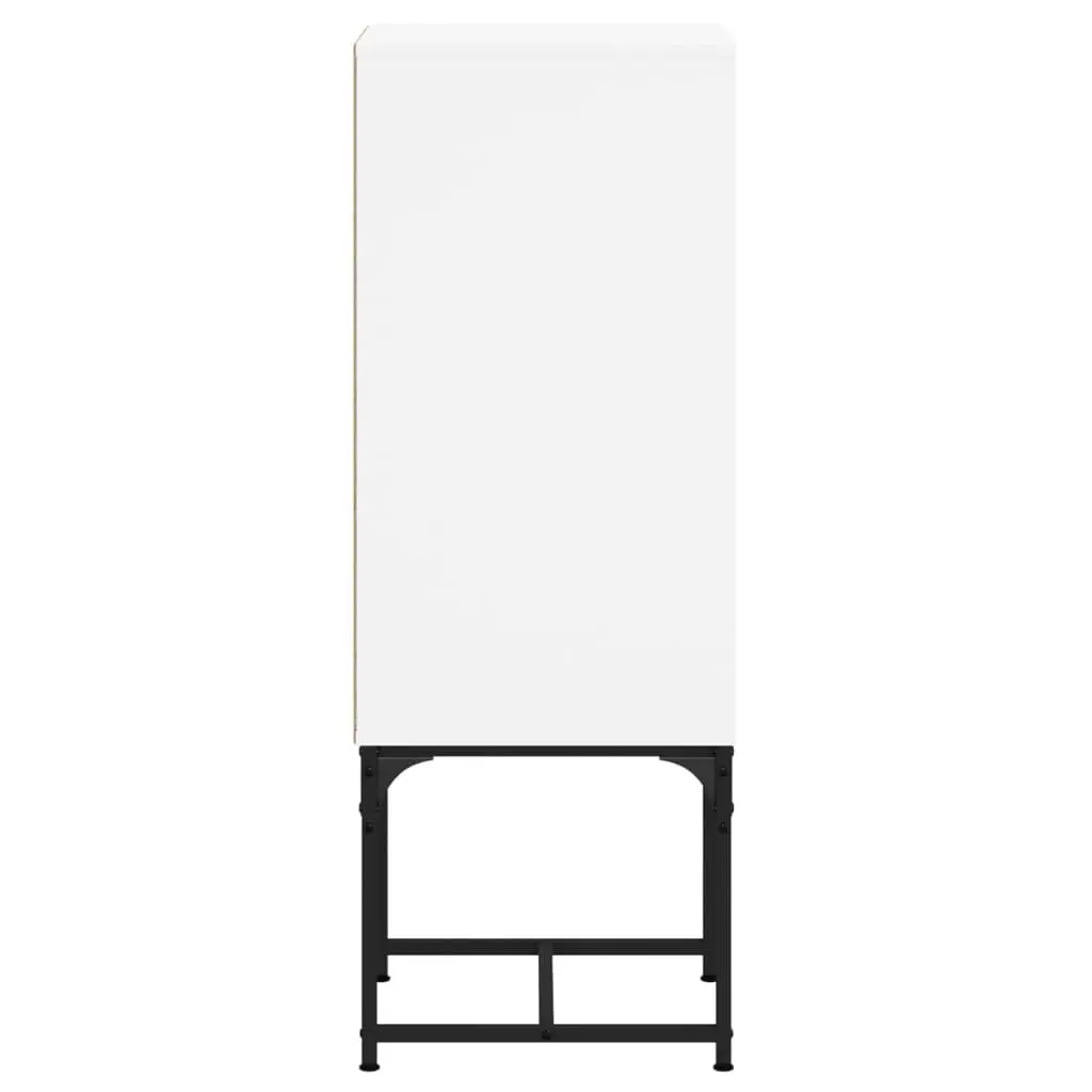 Glass Door Side Cabinet in White