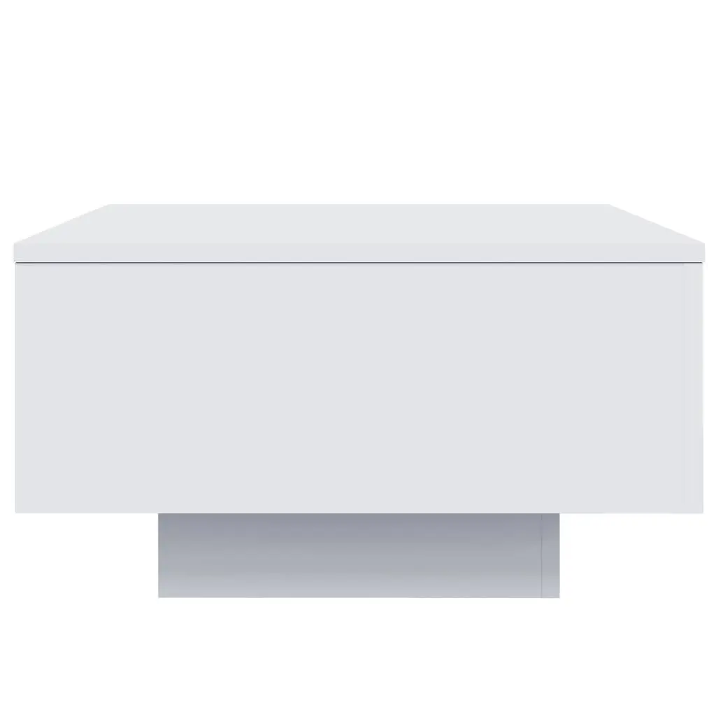 Coffee Table with RGB LED Lights White Modern Living Room Accent Furniture