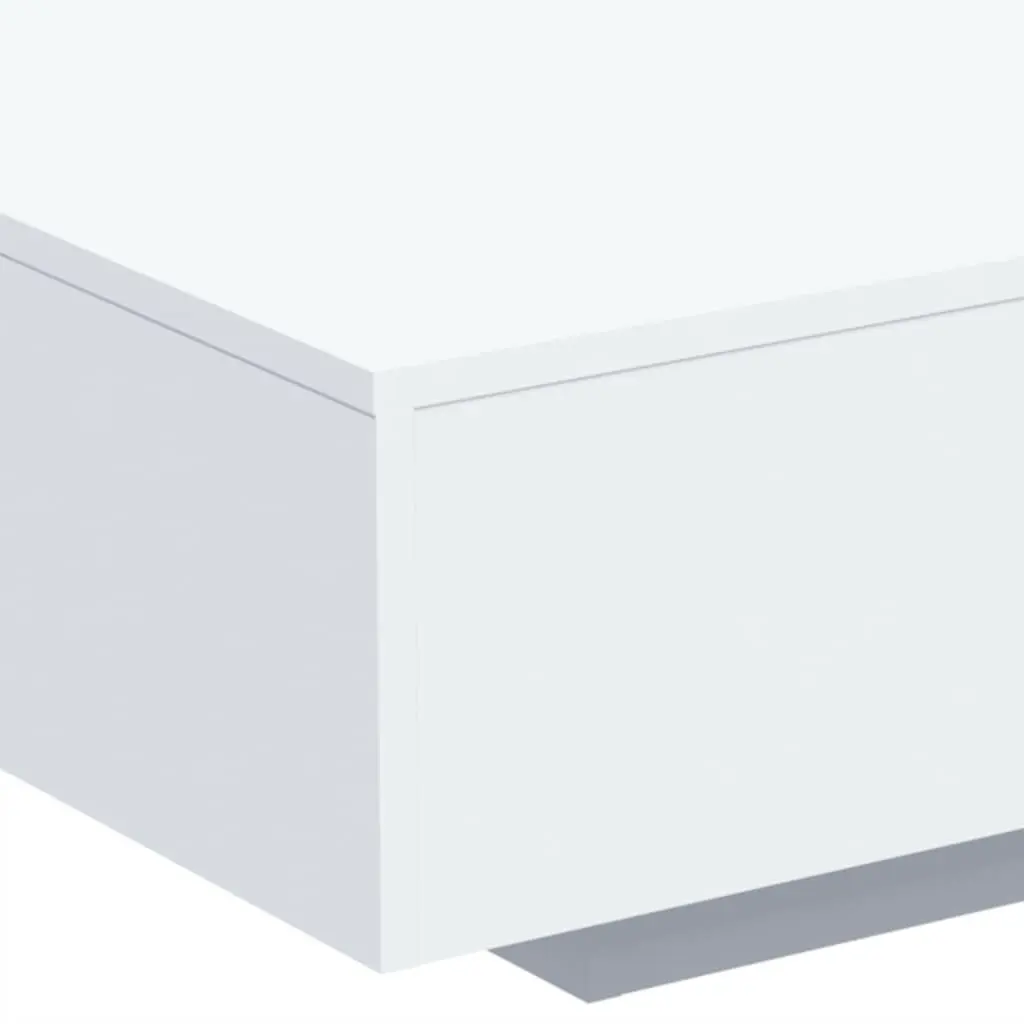 Coffee Table for Living Room with RGB LED Lights White 85x55x31cm