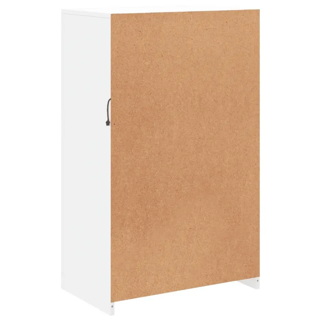 Side Cabinet for Living Room with RGB LED Lights White Engineered Wood