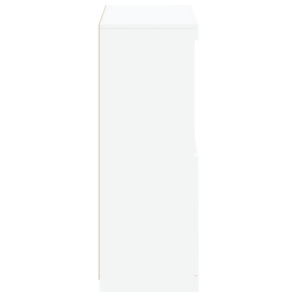 Side Cabinet for Living Room with RGB LED Lights White Engineered Wood