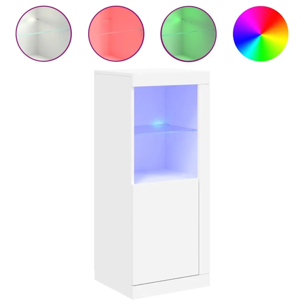 White Sideboard Cabinet with LED Lights