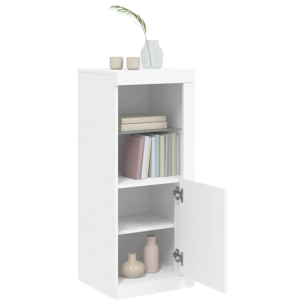 White Sideboard Cabinet with LED Lights