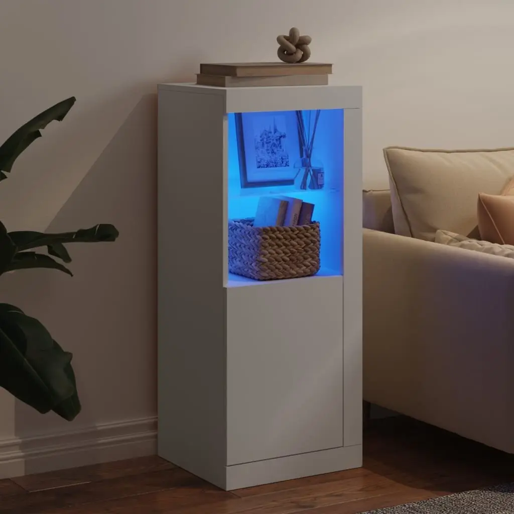 White Sideboard Cabinet with LED Lights