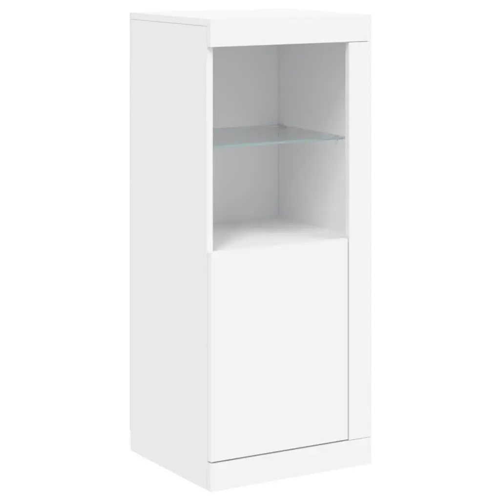 White Sideboard Cabinet with LED Lights