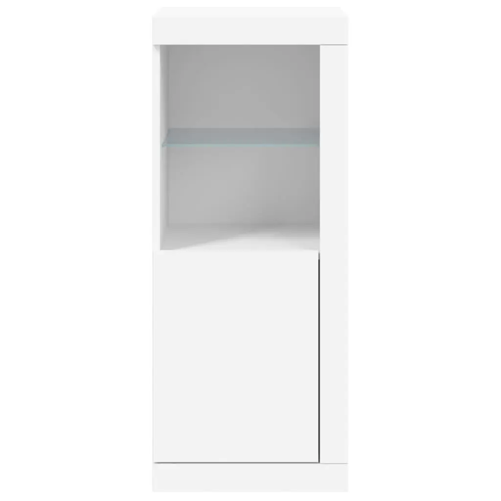 White Sideboard Cabinet with LED Lights
