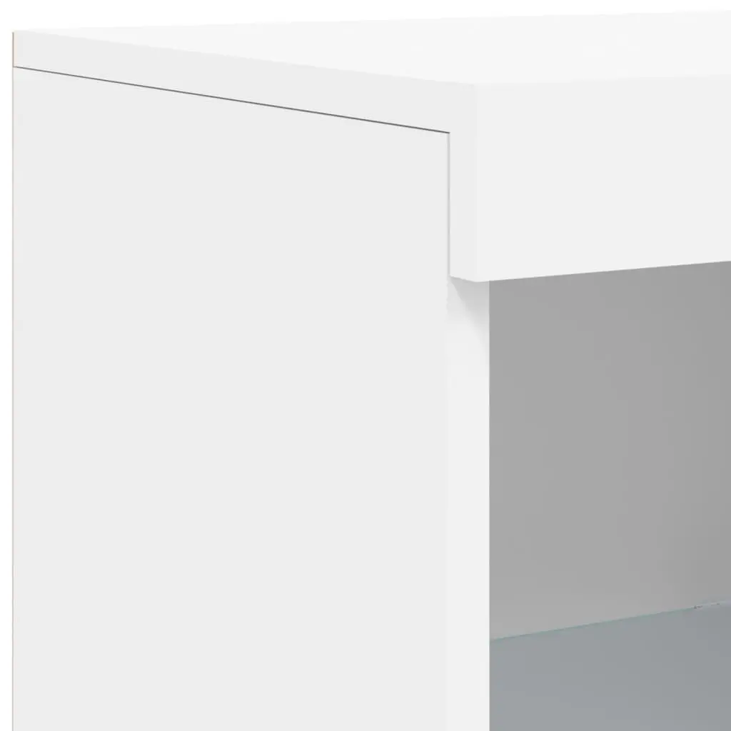 White Sideboard Cabinet with LED Lights