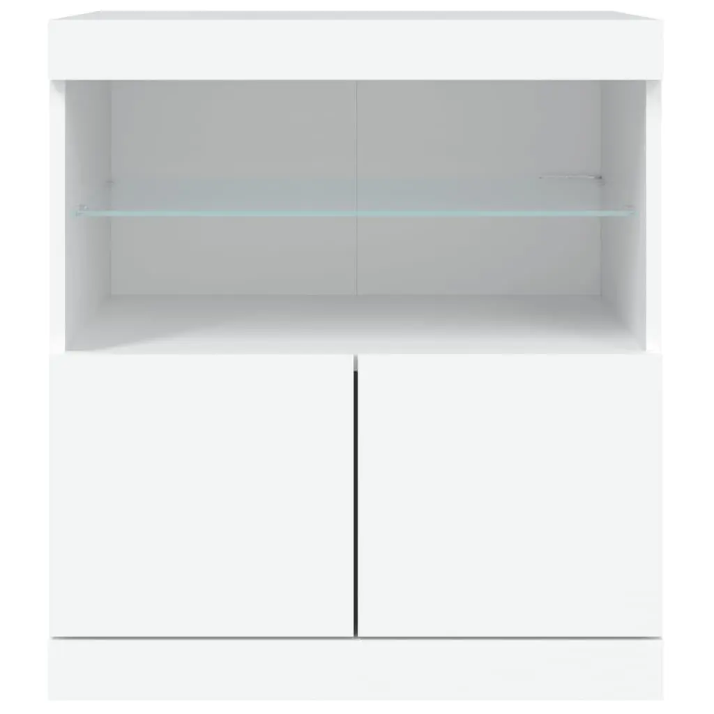 Sideboard Cabinet for Living Room White 60W x 37D x 67H cm with RGB LED Lights