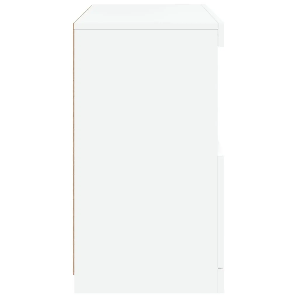 Sideboard Cabinet for Living Room White 60W x 37D x 67H cm with RGB LED Lights
