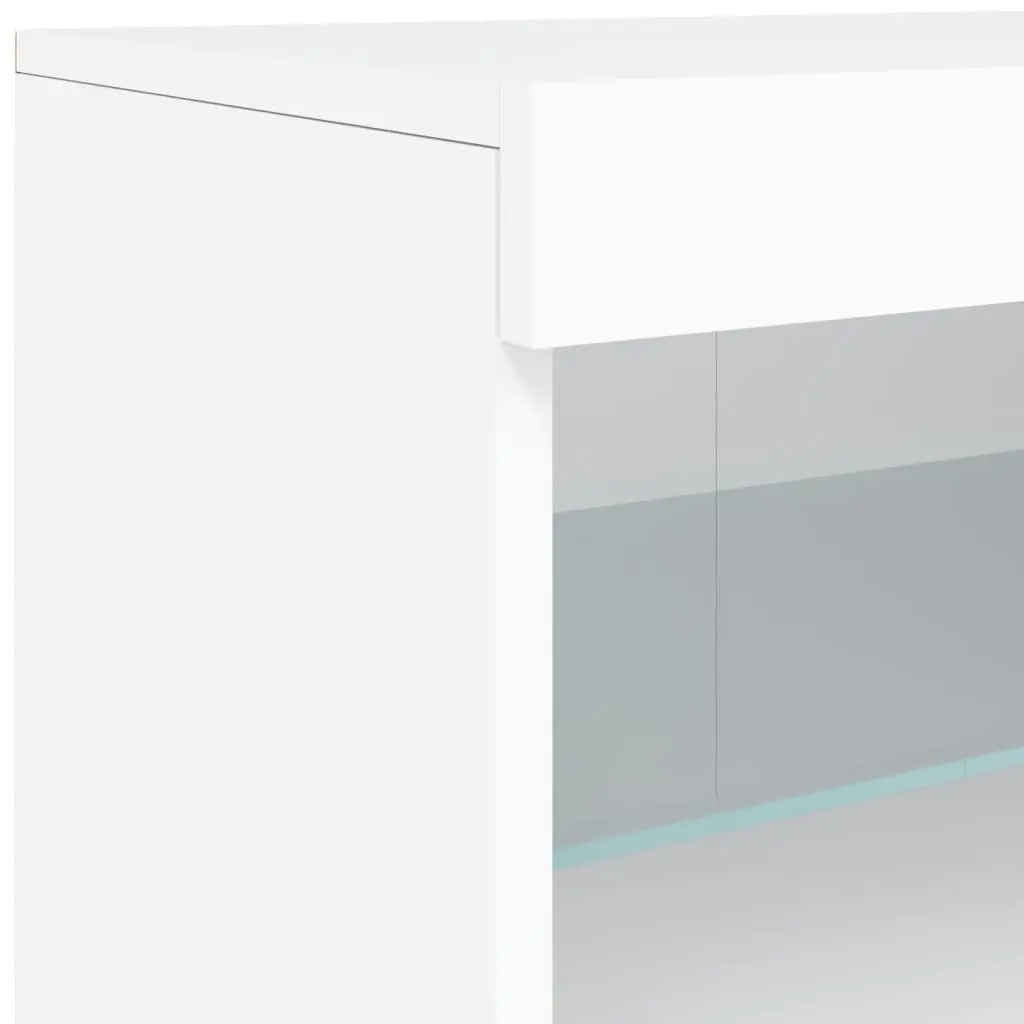 Sideboard Cabinet for Living Room White 60W x 37D x 67H cm with RGB LED Lights