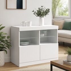 Dimensions and Features of White LED Sideboard Cabinet