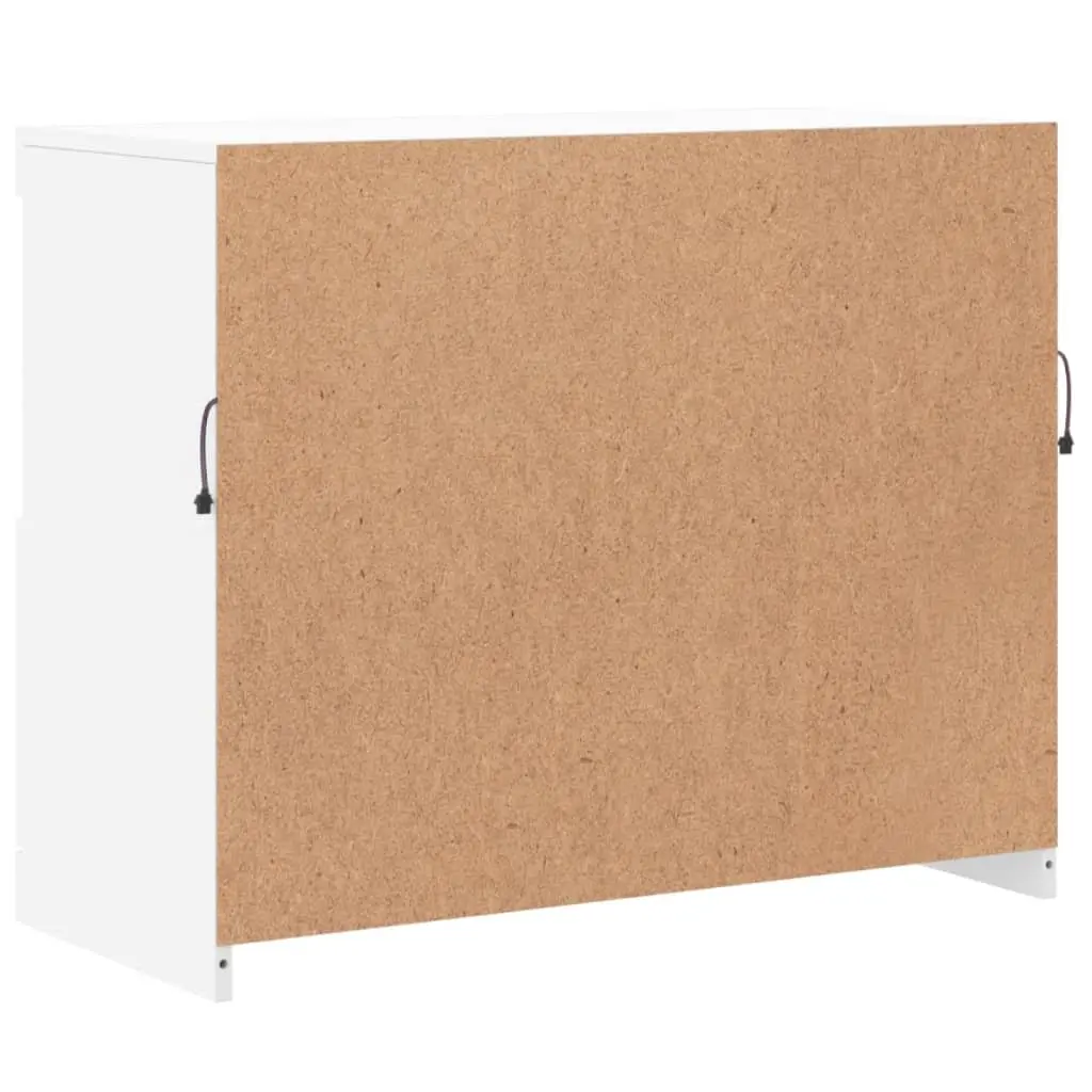 White Sideboard Cabinet for Living Room with RGB LED Lights 81 x 37 x 67 cm