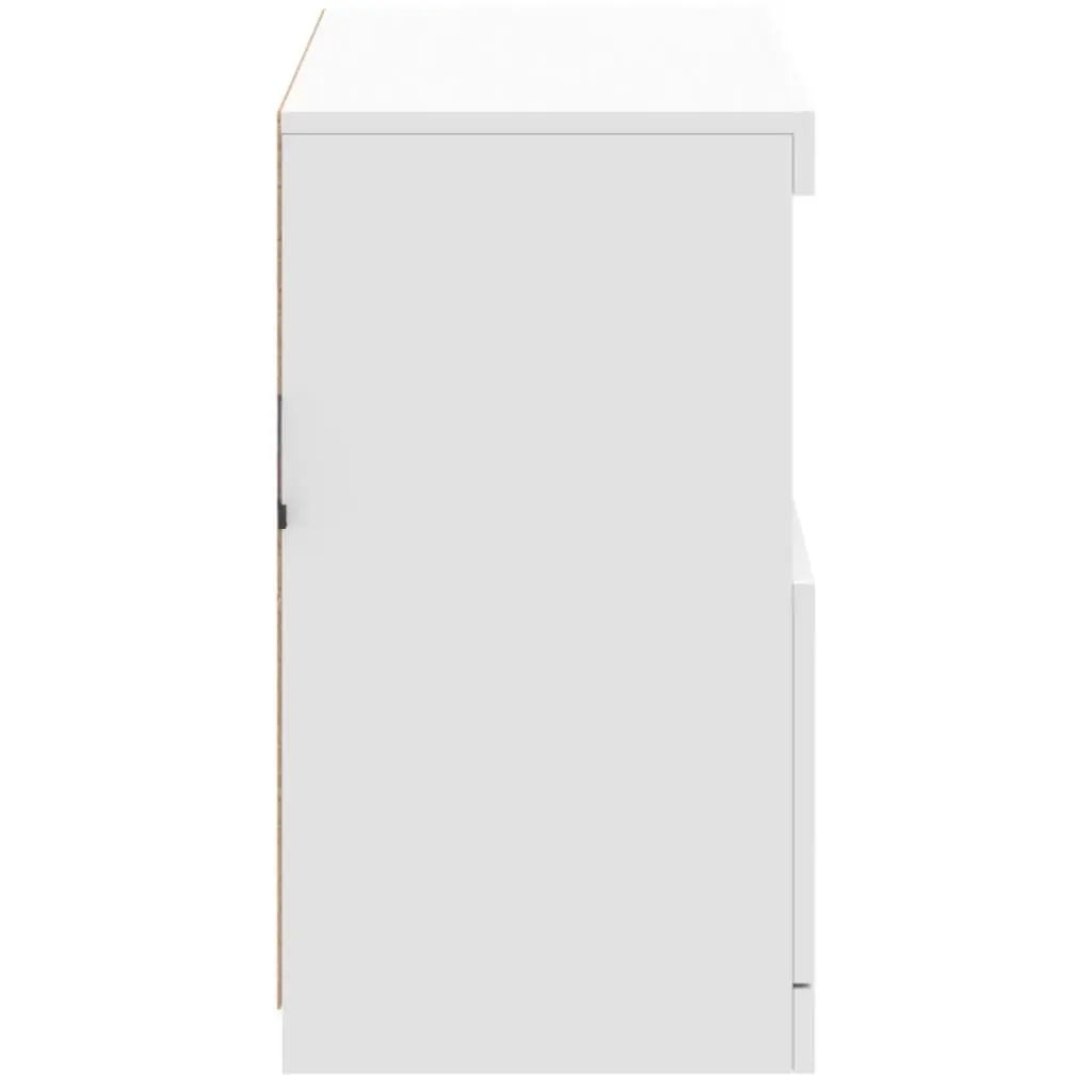 White Sideboard Cabinet for Living Room with RGB LED Lights 81 x 37 x 67 cm