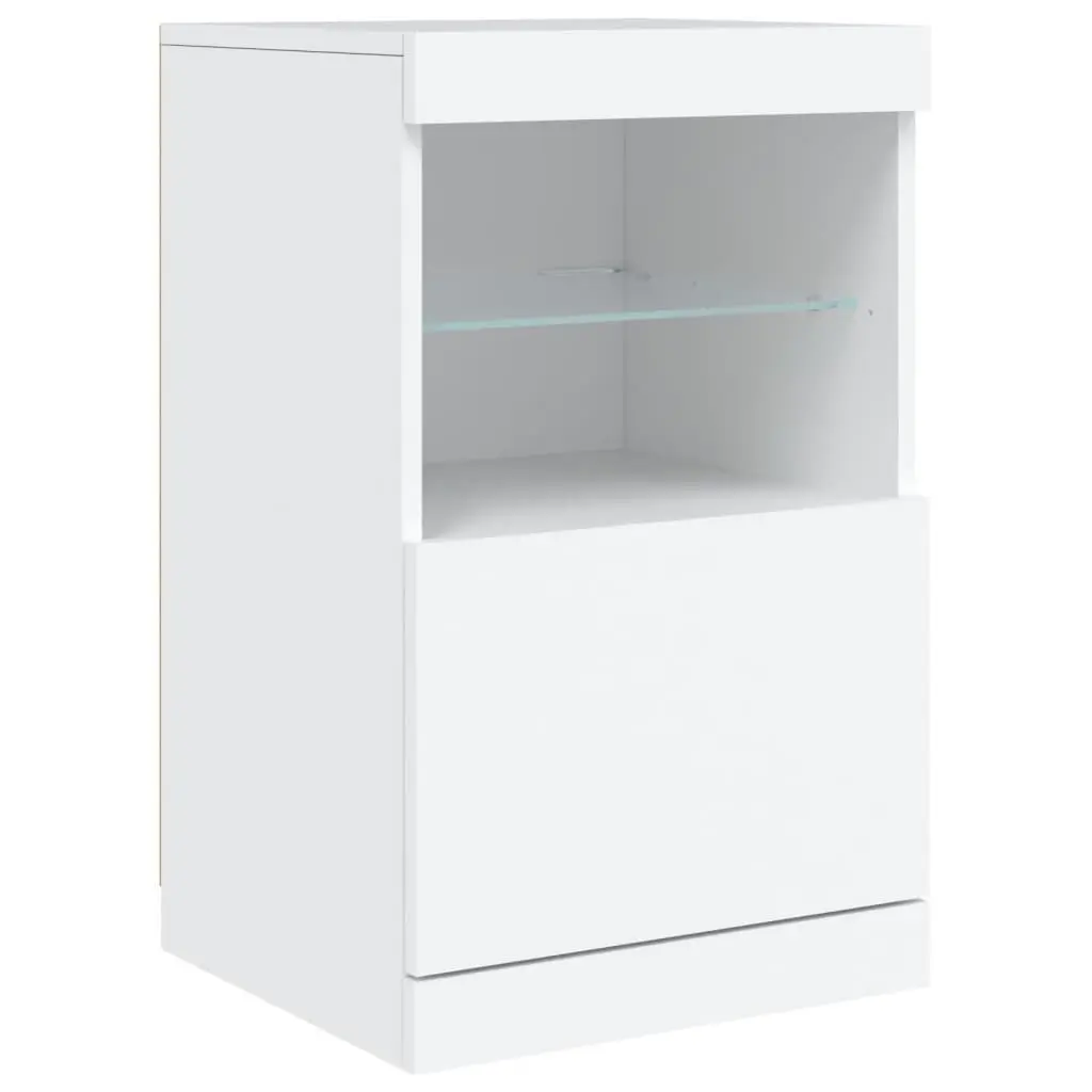 Sideboard Storage Cabinet for Living Room and Dining Area with RGB LED Lights White 41 x 37 x 67 cm