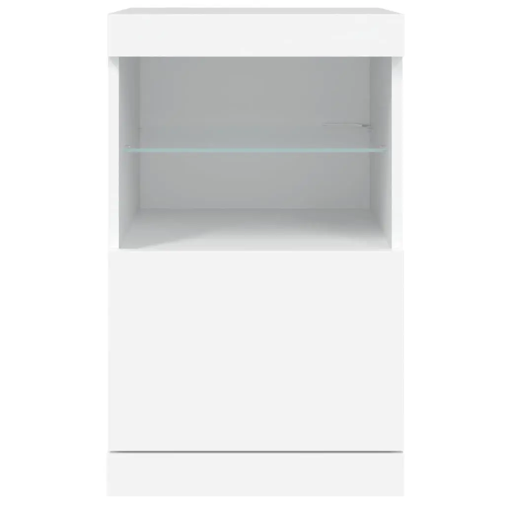 Sideboard Storage Cabinet for Living Room and Dining Area with RGB LED Lights White 41 x 37 x 67 cm