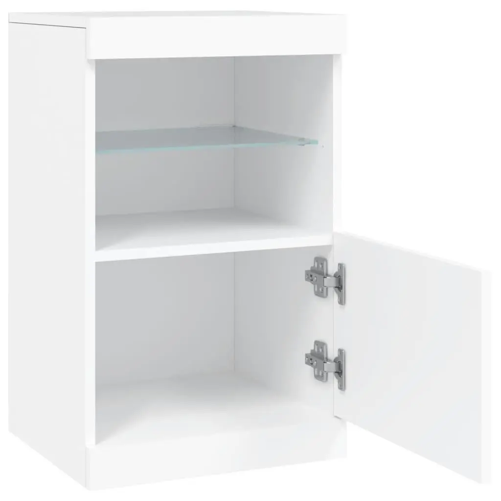 Sideboard Storage Cabinet for Living Room and Dining Area with RGB LED Lights White 41 x 37 x 67 cm