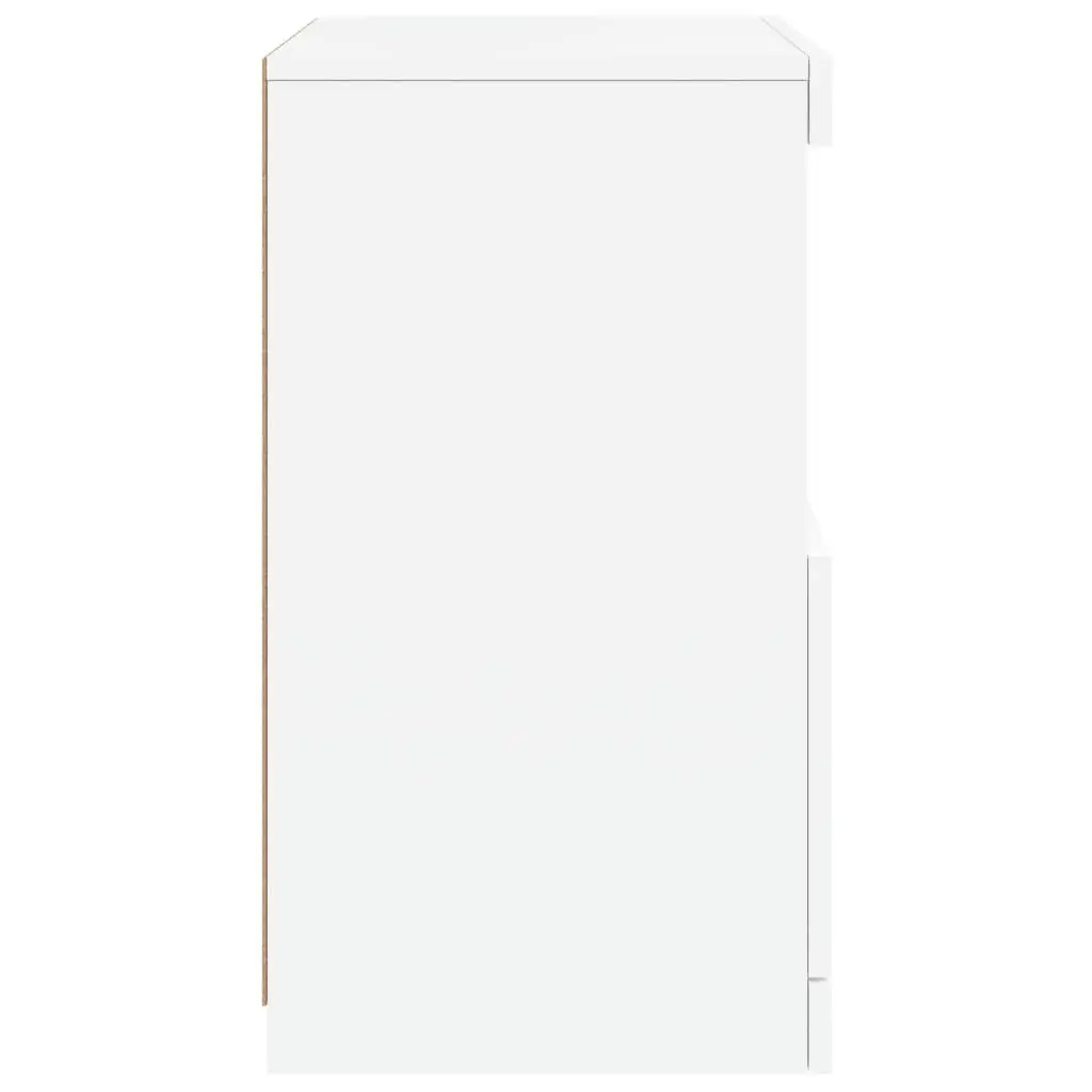 Sideboard Storage Cabinet for Living Room and Dining Area with RGB LED Lights White 41 x 37 x 67 cm