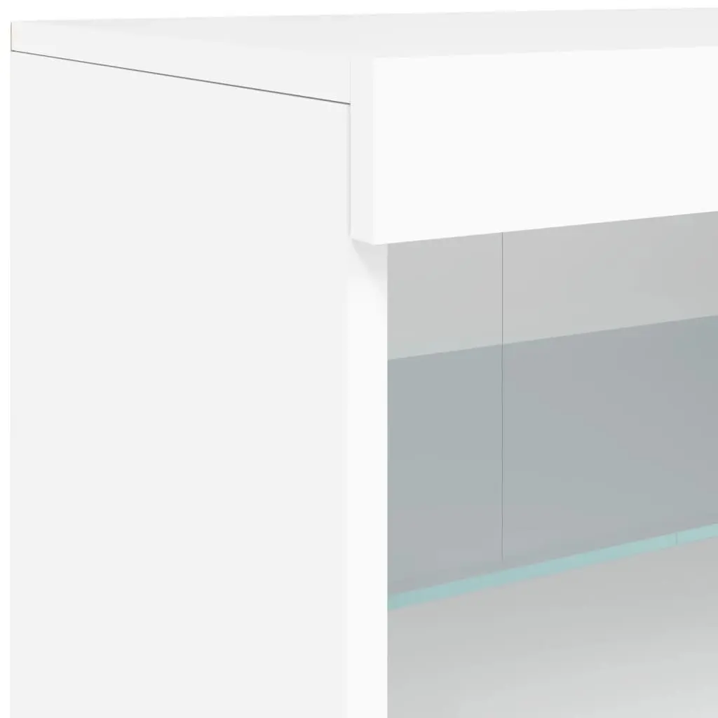 Sideboard Storage Cabinet for Living Room and Dining Area with RGB LED Lights White 41 x 37 x 67 cm